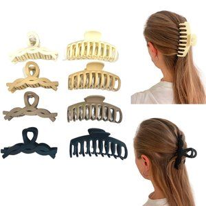 8Pack 4.0" Large Hair Claw Clips for Thin Thick Curly Hair DASPAR 2styles